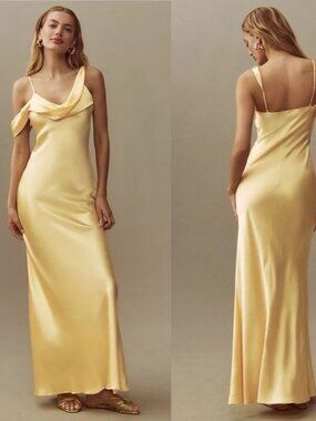 Reformation Ronda Silk Dress - Butter Yellow, Size 4 💛